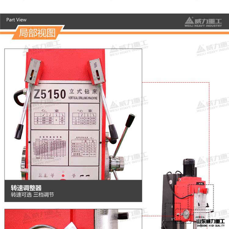 5150立式钻床局部视图