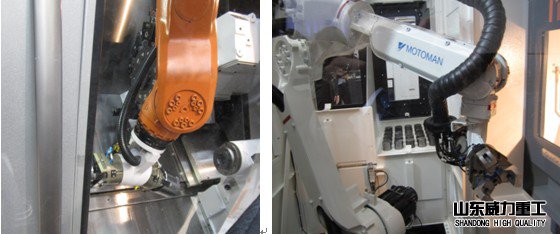 日本OKUMA的机械手上下料装置      日本MAZAK的机械手上下料装置